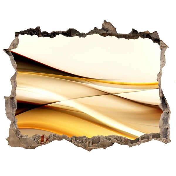 Díra 3D fototapeta nálepka Zlaté vlny v diere v stene