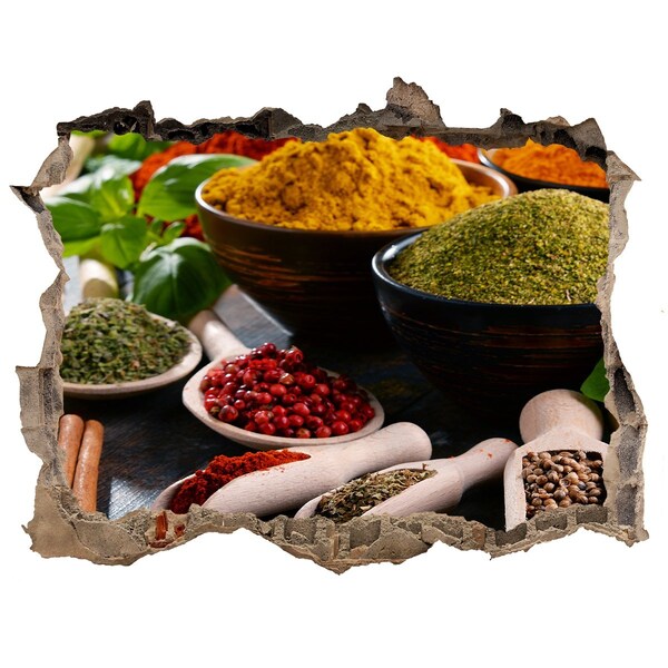 Nálepka díra na zeď Farebné korenie v kuchyni