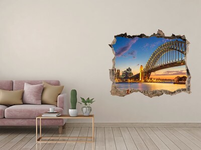 Díra 3D ve zdi nálepka Sydney panorama