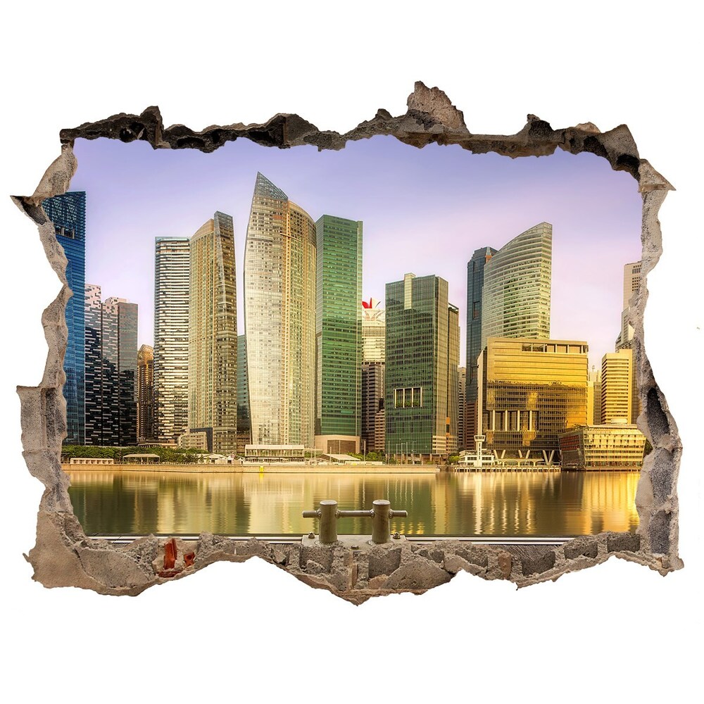 Fototapeta díra na zeď 3D nálepka Singapore