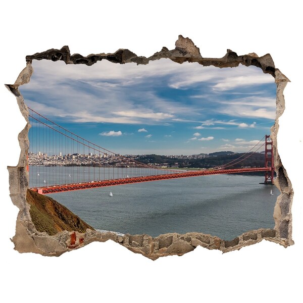 Fototapeta díra na zeď 3D Bridge v san franciscu