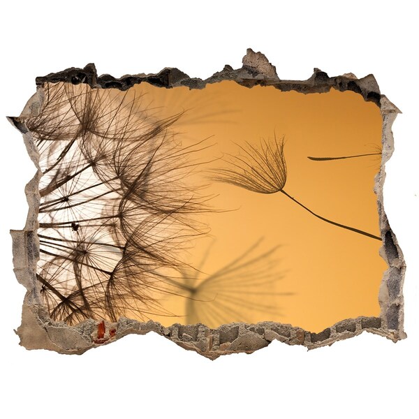 Samolepící nálepka fototapeta Diera v stene s jemnými rastlinnými motívmi