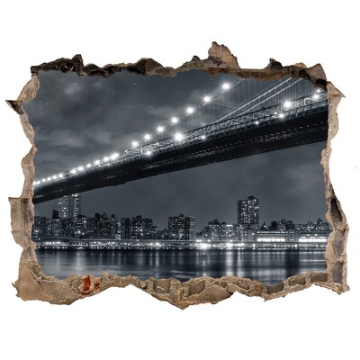 Fototapeta díra na zeď 3D Brooklyn bridge