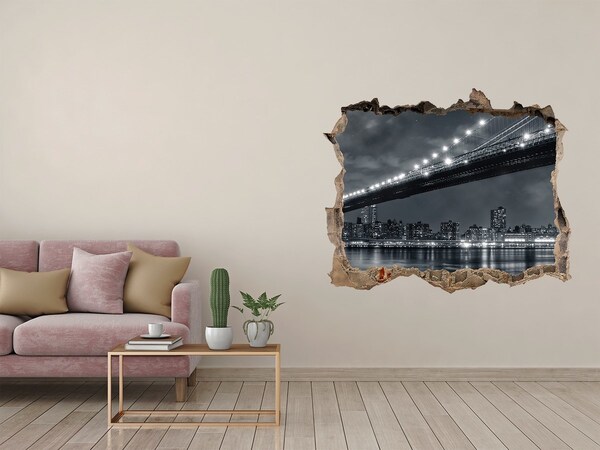 Fototapeta díra na zeď 3D Brooklyn bridge