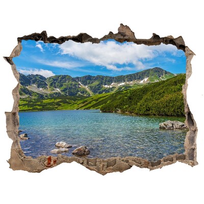 Díra 3D ve zdi nálepka Tatra valley