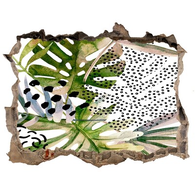 Nálepka 3D díra na zeď Tropická záhrada s dierou v stene