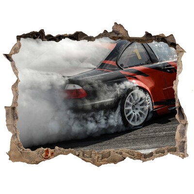 Foto fotografie díra na zeď Pretekárske auto v akcii