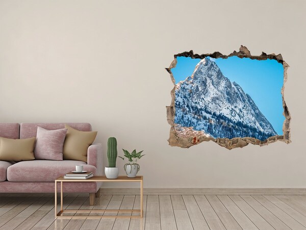 Díra 3D ve zdi nálepka Tatra mountains giewont