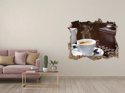 Nálepka díra na zeď Croissanty a káva