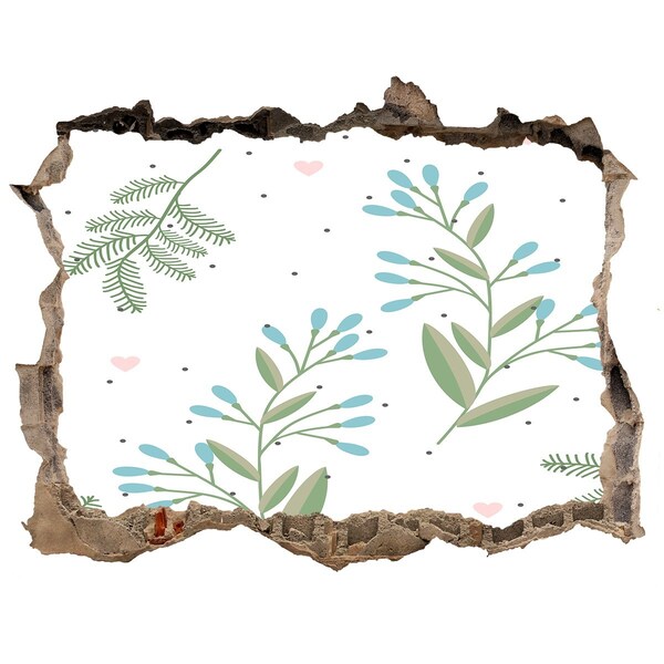 Nálepka 3D díra na zeď samolepící Zelená záhrada v diere v stene