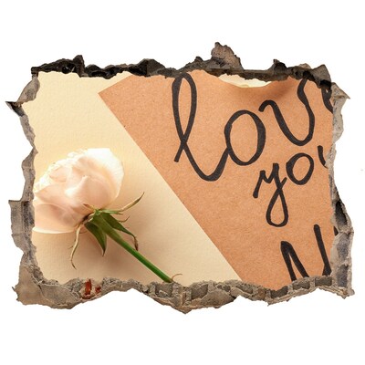 Fototapeta díra na zeď Kvet v srdci steny