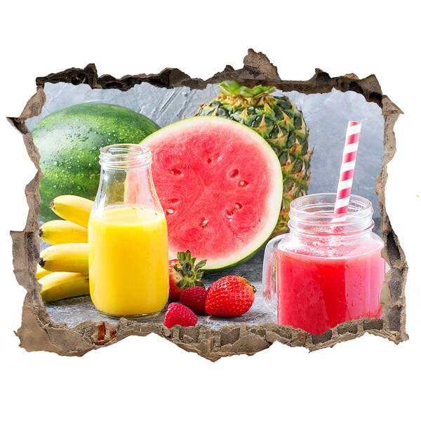 Nálepka 3D díra Ovocný koktailový raj