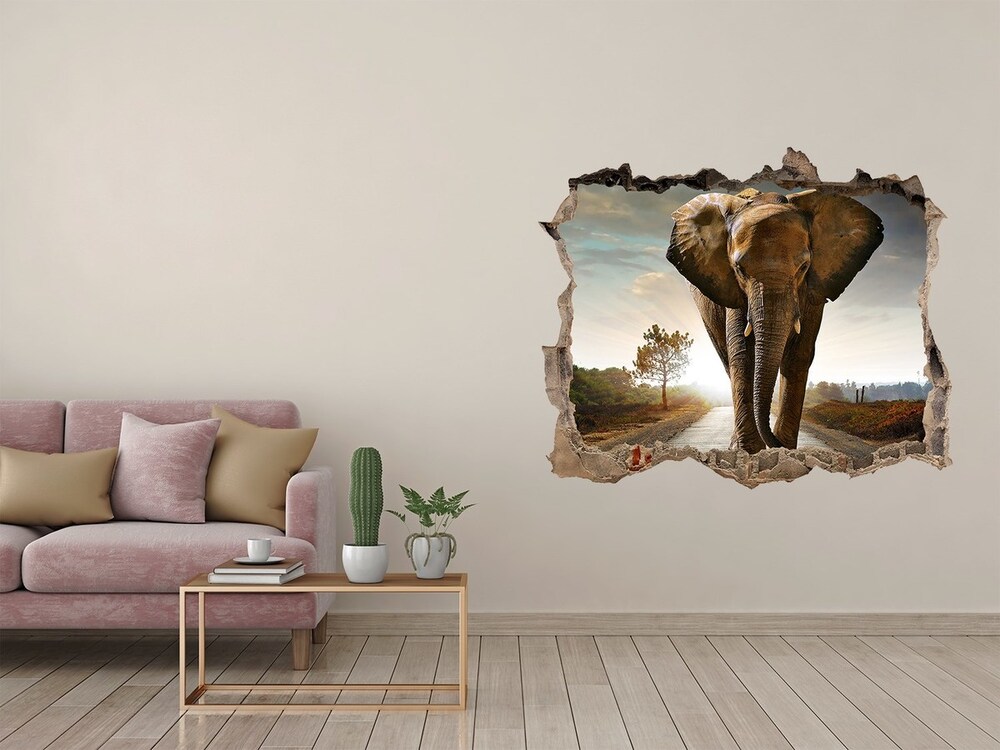 Díra 3D fototapeta na stěnu Walking slon