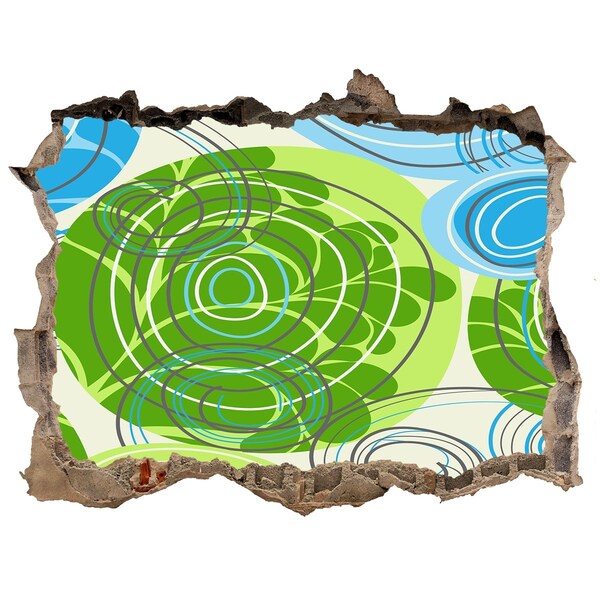 Díra 3D fototapeta nálepka Vzory v zelenej a modrej farbe