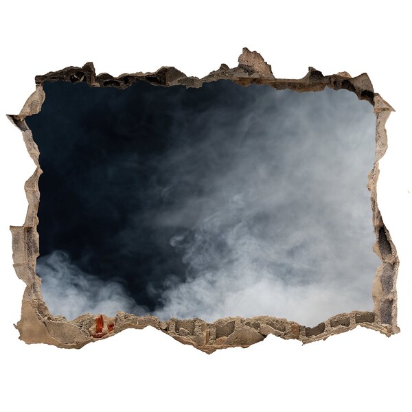 Samolepící díra na stěnu Rozbitá stena s výhľadom na oblak