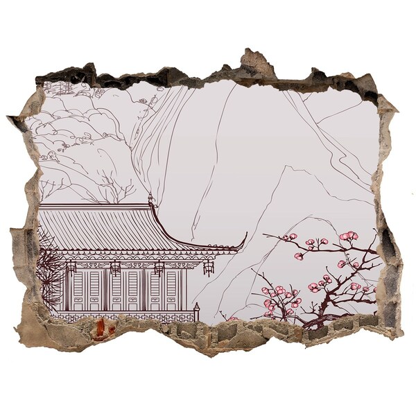 Díra 3D fototapeta nálepka Ponorenie sa do ázijskej architektúry