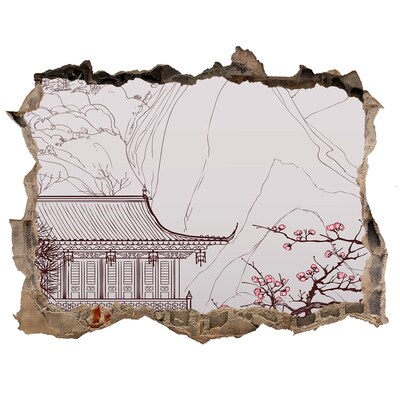 Díra 3D fototapeta nálepka Ponorenie sa do ázijskej architektúry