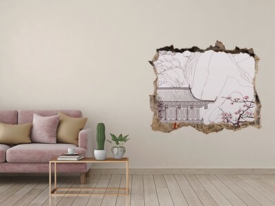 Díra 3D fototapeta nálepka Ponorenie sa do ázijskej architektúry