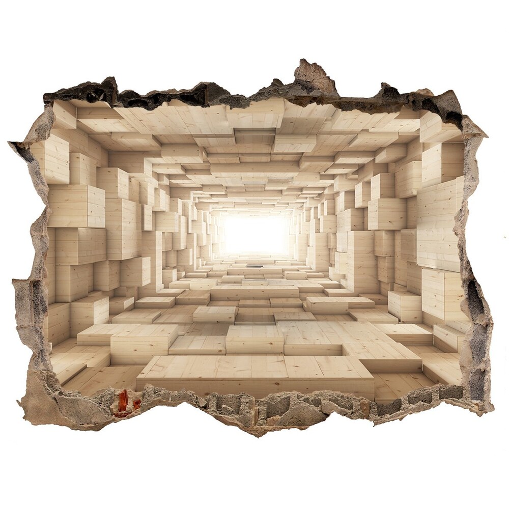 Díra 3D fototapeta nálepka Drevený tunel