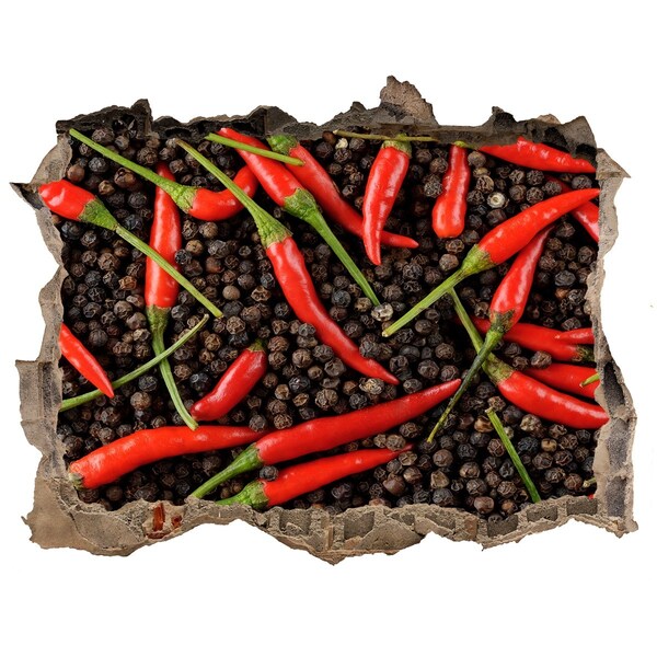 Nálepka 3D díra Diera v stene s korením