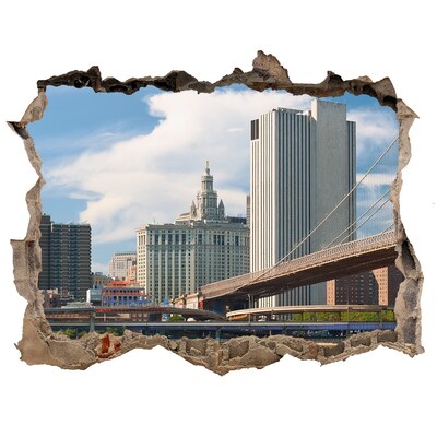 Fototapeta díra na zeď 3D Brooklyn bridge