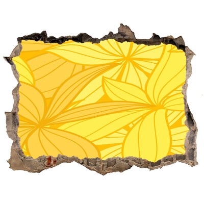 Nálepka 3D díra na zeď Kvetinový motív Diera v stene