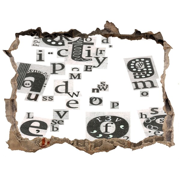 Fototapeta díra na zeď Literárna diera v stene