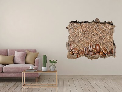 Nálepka 3D díra Káva v zničenej stene