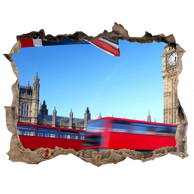 Foto fotografie díra na zeď Autobus v londýne