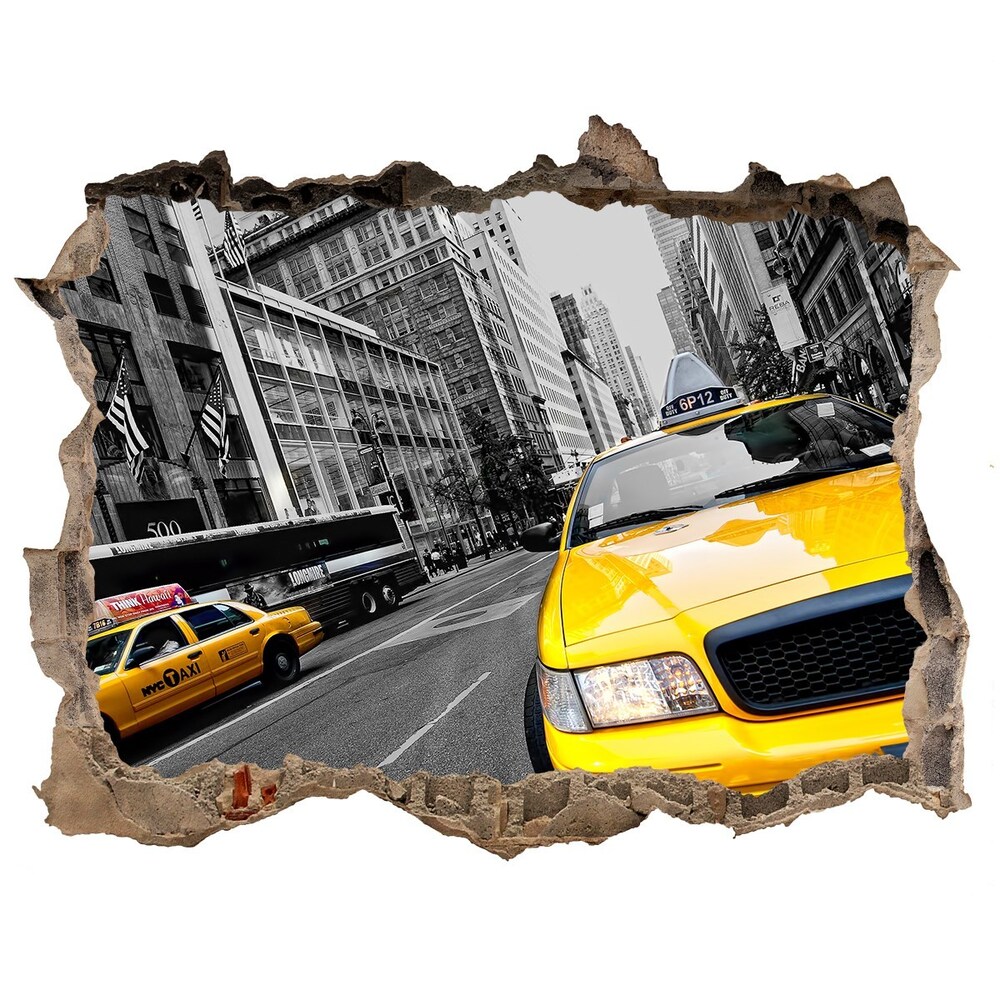 Foto fotografie díra na zeď New york taxi