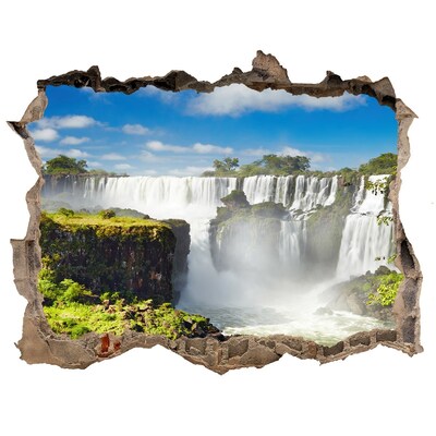 Díra 3D ve zdi nálepka Vodopády Iguazu