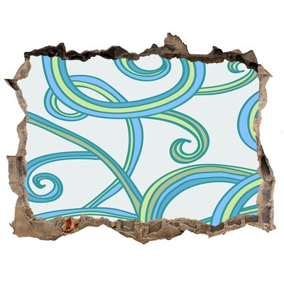 Fotoobraz díra na stěnu Farebné vlny na pozadí steny