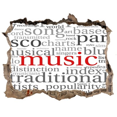 Fotoobraz díra na stěnu Hudobná diera v stene