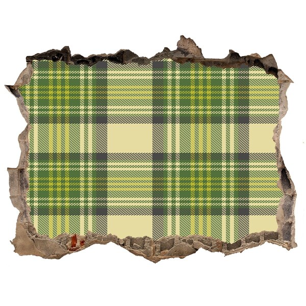 Fotoobraz díra na stěnu Zelený kockovaný vzor