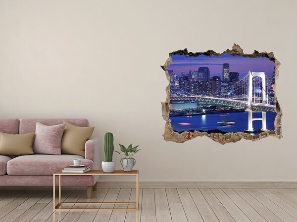 Fototapeta díra na zeď 3D Most v nočnom svetle