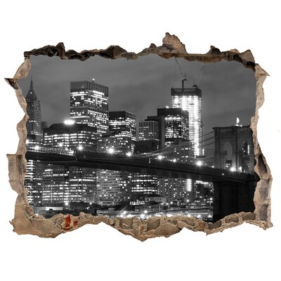Fototapeta díra na zeď 3D Pohľad na New York v noci