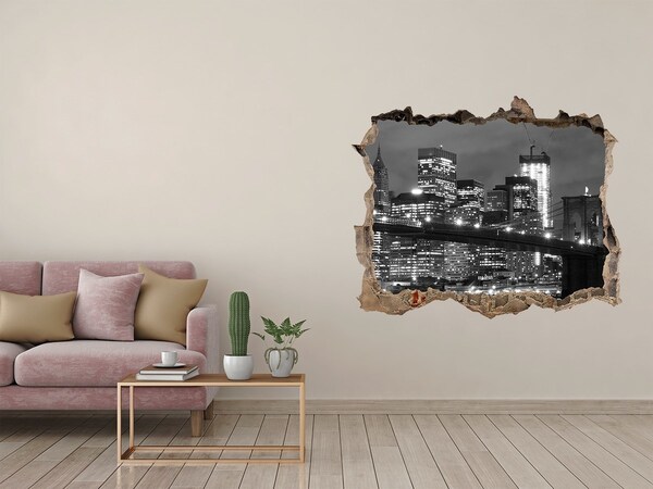 Fototapeta díra na zeď 3D Pohľad na New York v noci