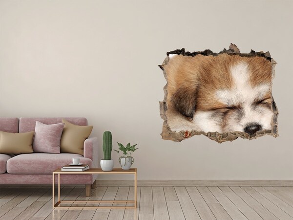 Díra 3D fototapeta nálepka Akita šteňa