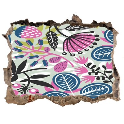 Nálepka 3D díra samolepící Tropická záhrada v diere