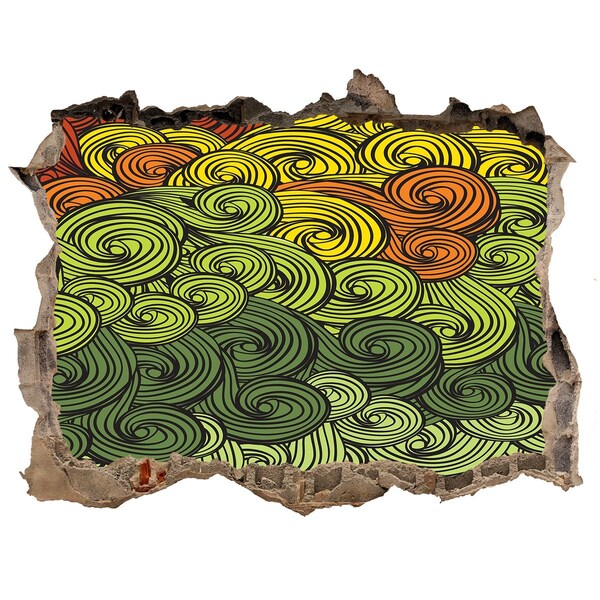 Díra 3D fototapeta nástěnná Farebné víry na stene