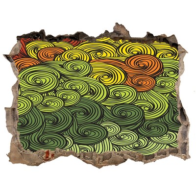Díra 3D fototapeta nástěnná Farebné víry na stene