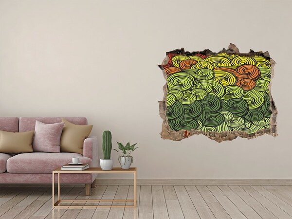 Díra 3D fototapeta nástěnná Farebné víry na stene