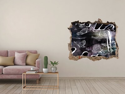 Díra 3D fototapeta nástěnná Motýle v magickom priestore