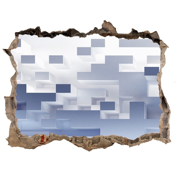 Díra 3D fototapeta nálepka Abstraktný priestor v modrých odtieňoch