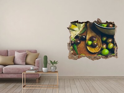 Nálepka 3D díra Olivy v kuchyni