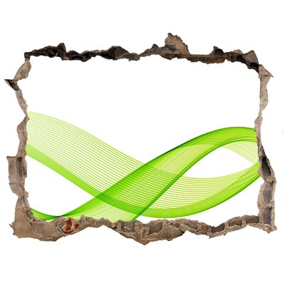 Díra 3D fototapeta nálepka Zelená vlna v diere v stene