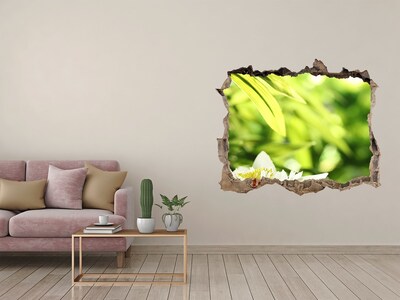 Samolepící díra na stěnu Kvet v zelenej záhrade