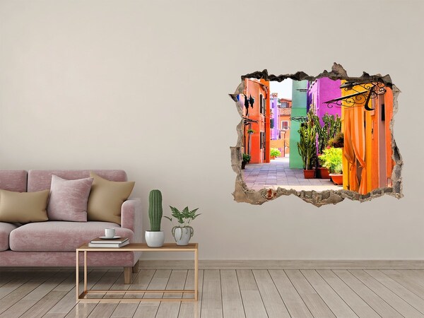 Fototapeta díra na zeď 3D Farebné ulice