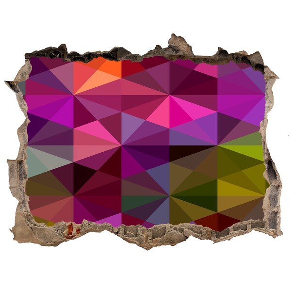 Díra 3D fototapeta nálepka Farebné vitráže v diere v stene