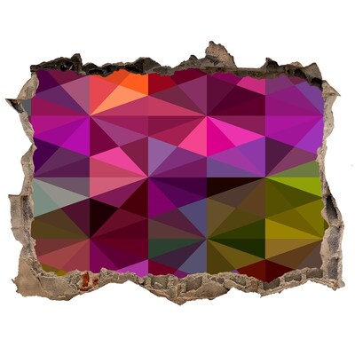 Díra 3D fototapeta nálepka Farebné vitráže v diere v stene